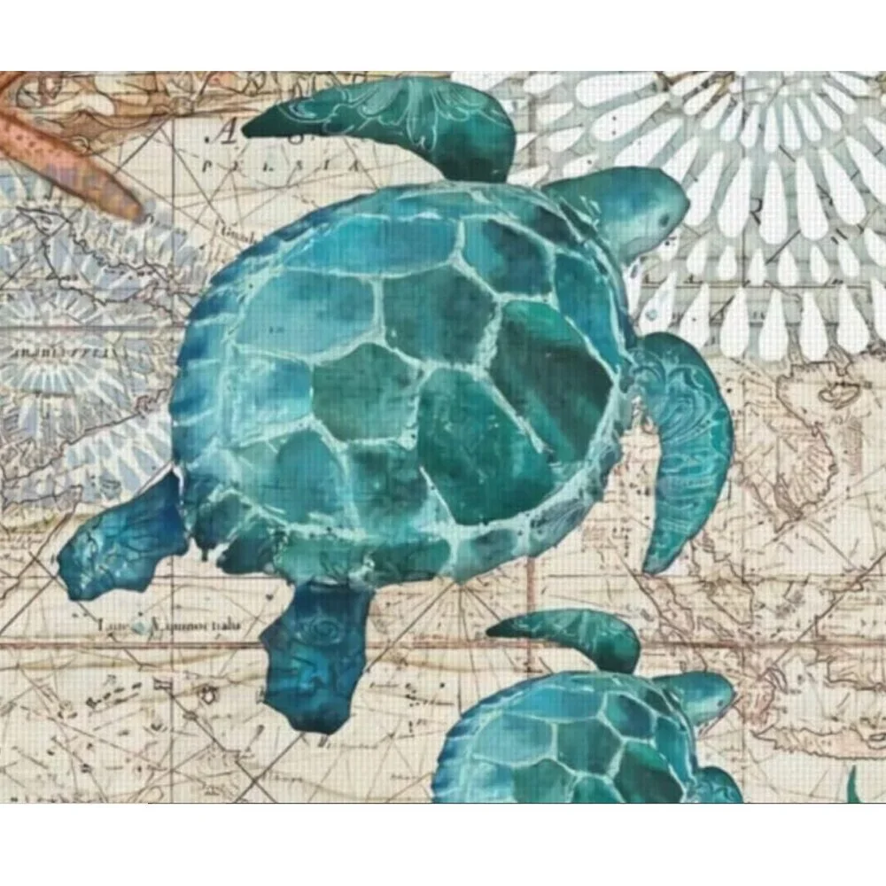 Beach Placemats 8pc Sea Turtle Table Decor Nautical Coastal Dining Decorations